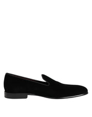 Black Velvet Slip On Men Loafers Formal Shoes