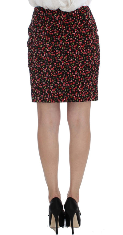 Black Multicolor Floral Suit
