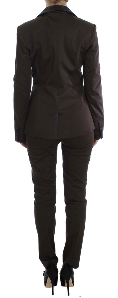 Brown Stretch Two Button Suit