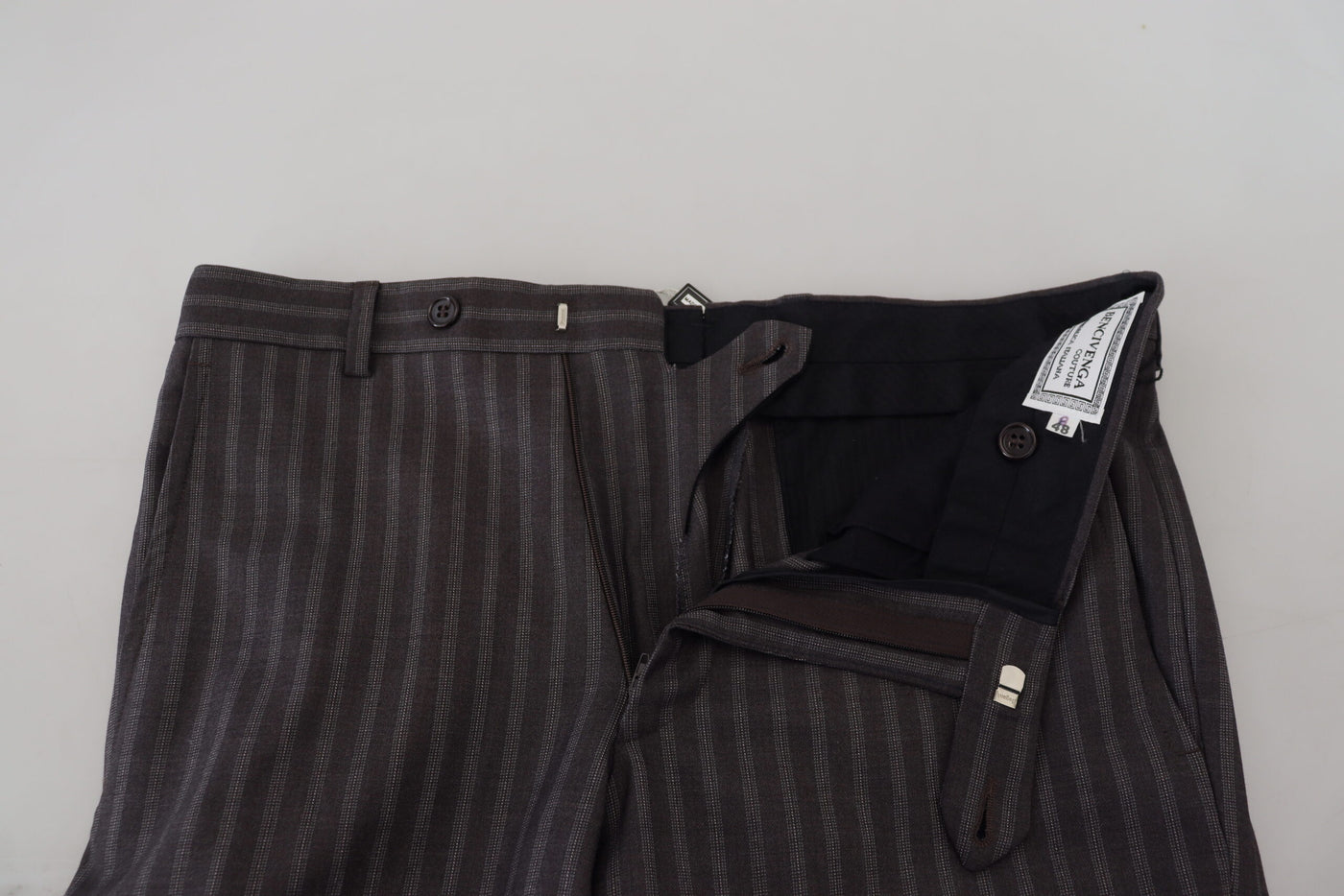 Brown Stripes Slim Fit Men Pants