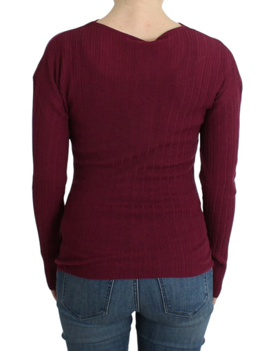 Purple knitted wool sweater