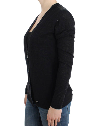 Gray wool alpaca cardigan