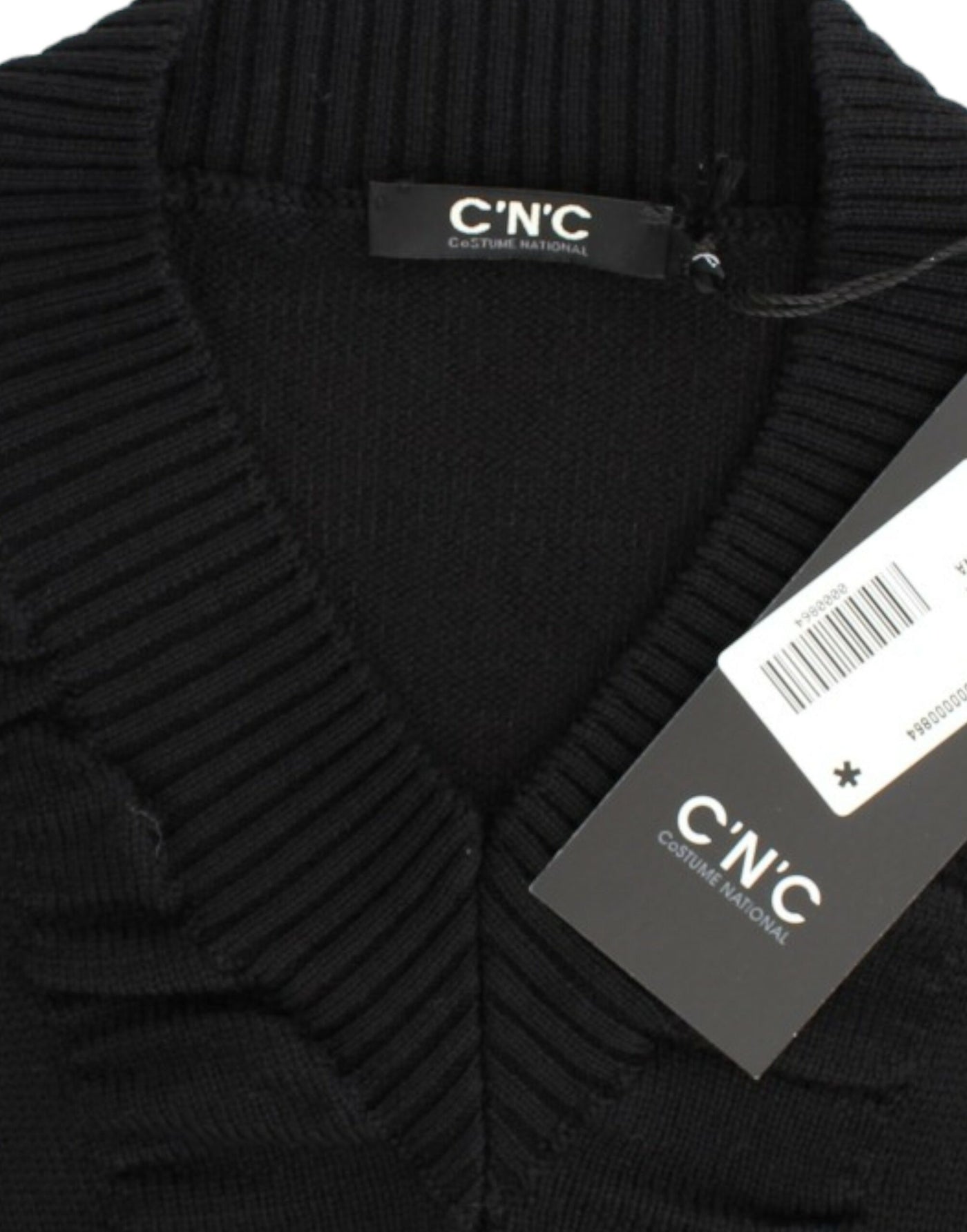 Black V-neck wool sweater