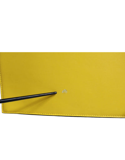 Yellow Leather Logo Crossbody Sling Shoulder Bag