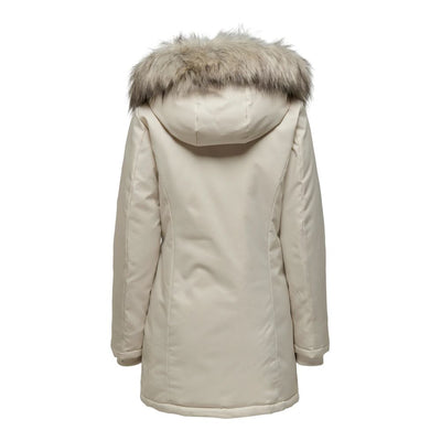 Beige Polyester Parka