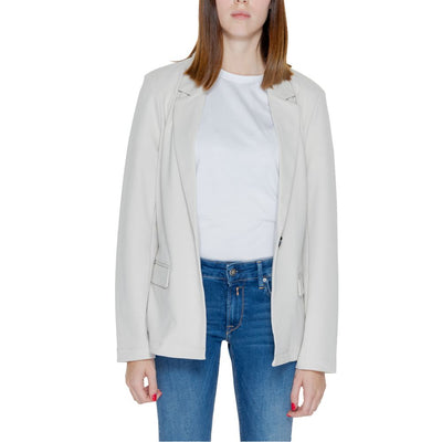 Beige Polyester Blazer
