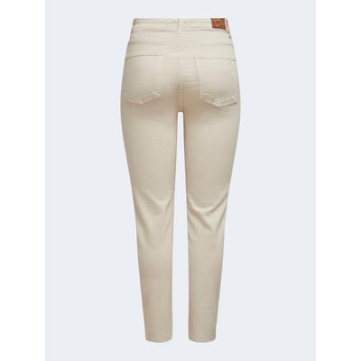 Beige Cotton Mom Jean