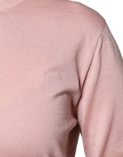 Pink Wool Knit Button Down Cardigan Sweater