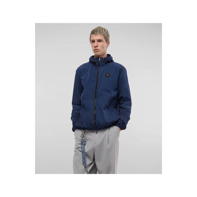 Blue Polyamide Men's Summer Jacket