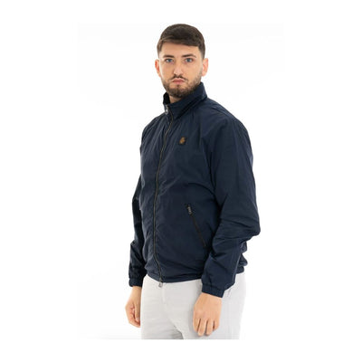 Blue Polyamide Men Jacket