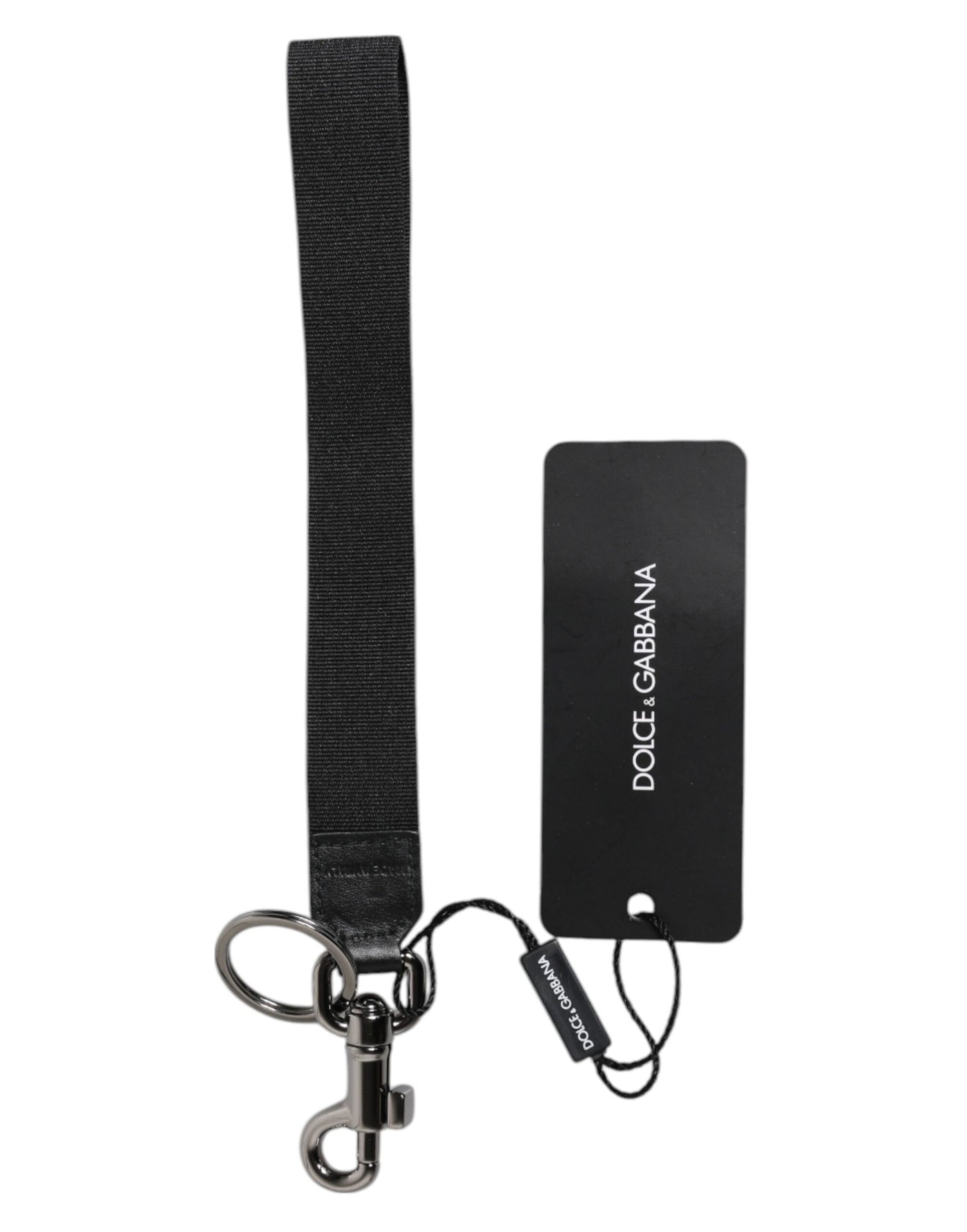 Black Logo Nylon Silver Brass Men Holder Keychain Keyring