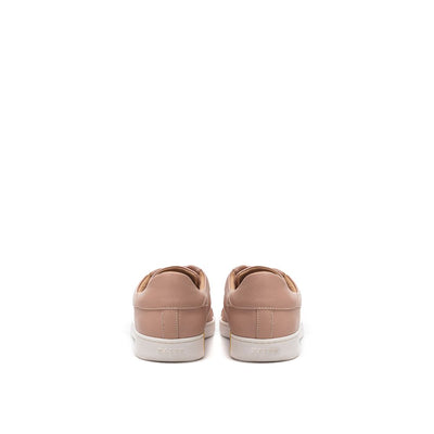 Elegant Pink Cotton Leather Sneakers