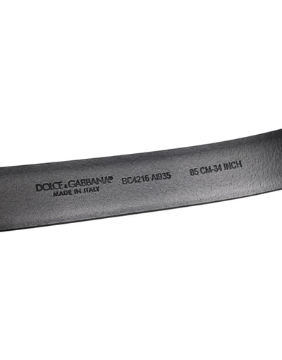 Black Shiny Leather Silver Metal Buckle Belt