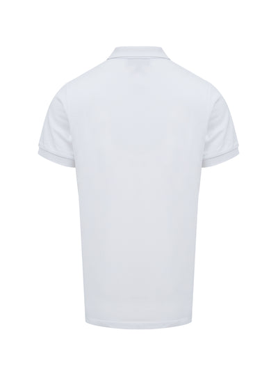 White Cotton Collared Polo Shirt