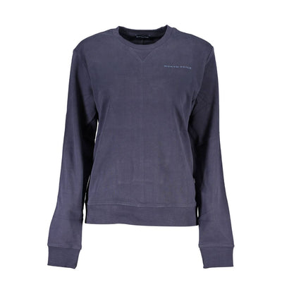 Blue Cotton Women Sweater