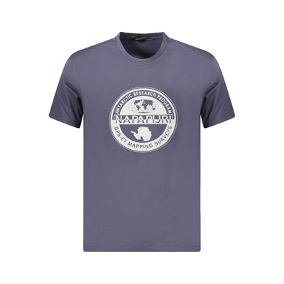 Blue Cotton Men T-Shirt