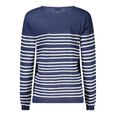 Blue Cotton Women Sweater