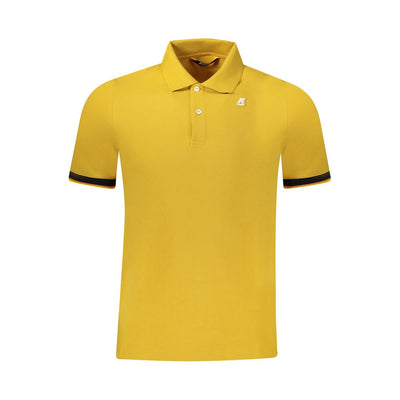 Yellow Cotton Men Polo Shirt