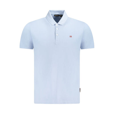 Light Blue Cotton Men Polo Shirt