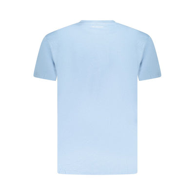 Light Blue Cotton Men T-Shirt