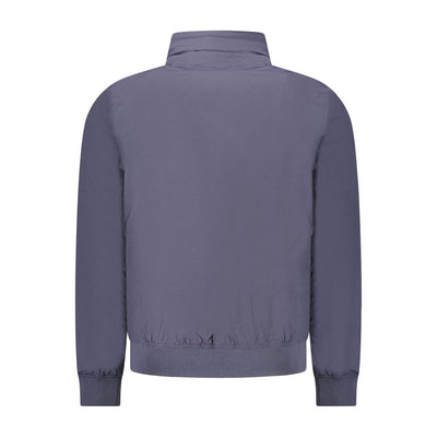 Blue Nylon Men Jacket