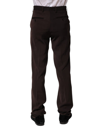 Dark Brown Mid Waist Dress Formal Pants