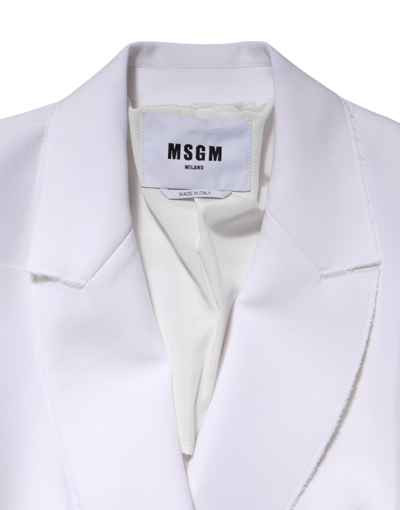 White Polyester Long Sleeves Ruffled Wrap Jacket