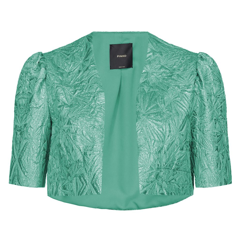 Green Polyester Women Shrug