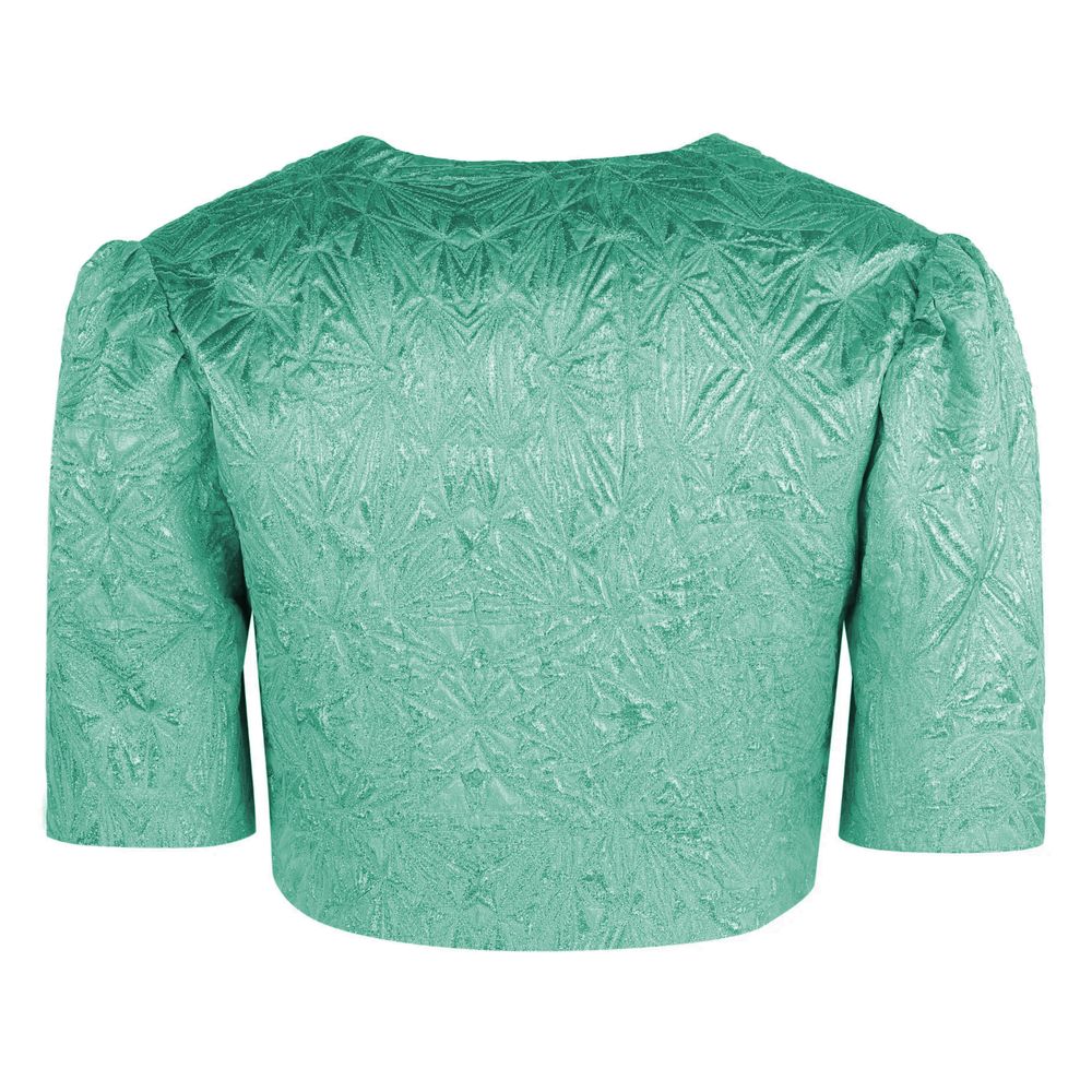 Green Polyester Women Shrug