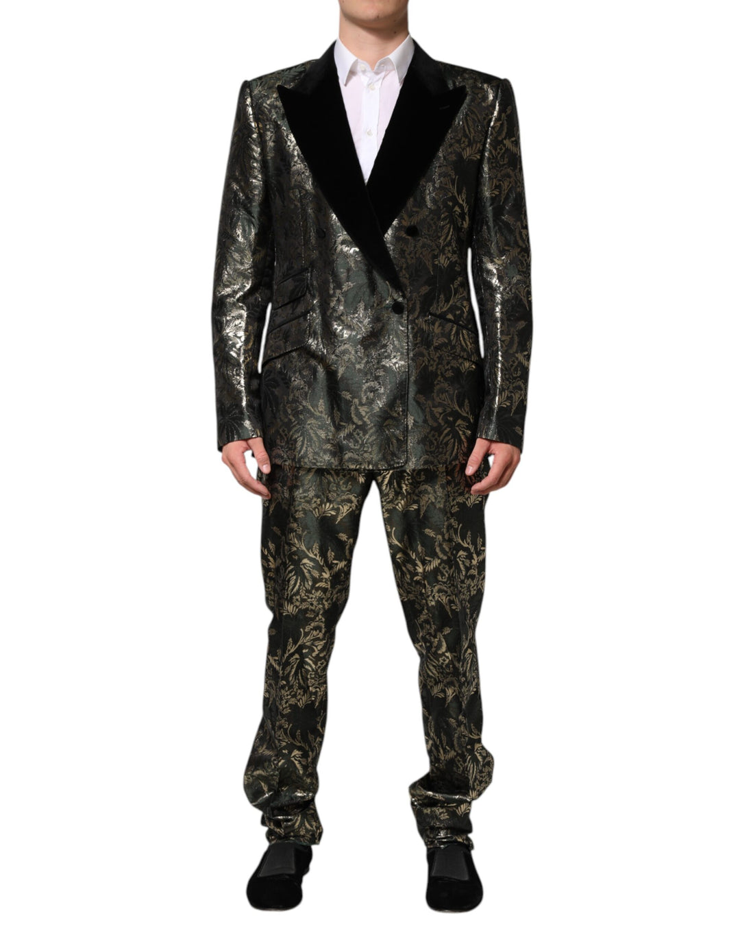 Metallic Floral Jacquard Silk 2 Piece Suit – Uknited