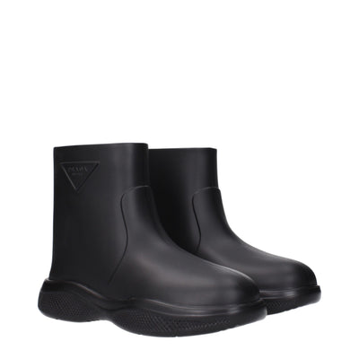 Black Cotton Ankle Boots