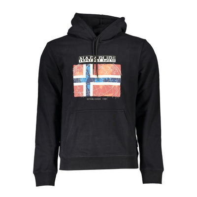 Black Cotton Men's Hooded Sweater