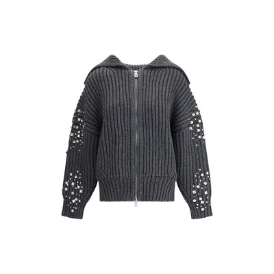 Rhinestones wool Cardigan