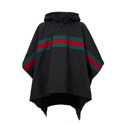 Black Polyester Trench Coat