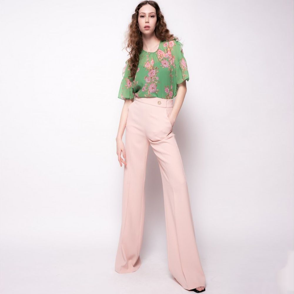 Pink Polyester Jeans & Pant