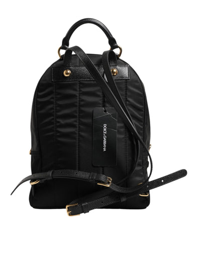 Black Nylon #DGFAMILY VULCANO Embellished Backpack Bag