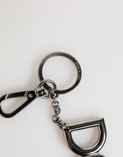 Silver Brass DG Logo Metal Keychain Holder Men Keyring