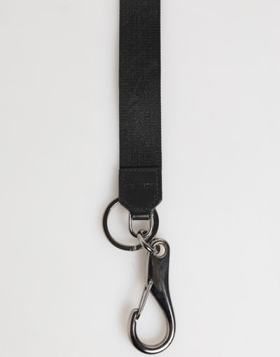 Black Red Polyester DG Logo Silver Men Keychain Keyring