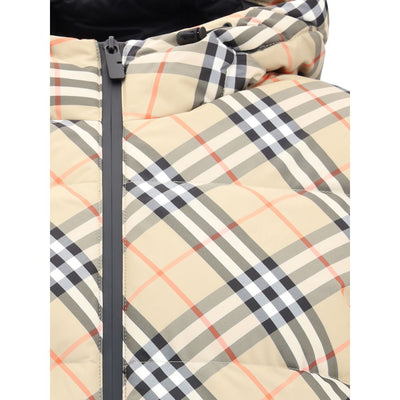 Hooded Check Down Jacket