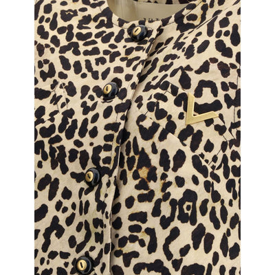 Leopard-print long Vest