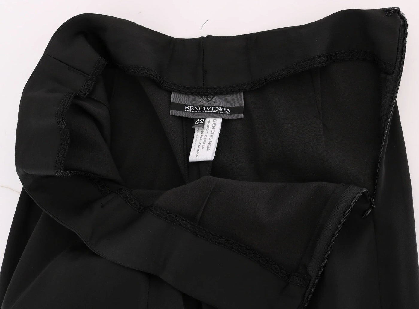 Black Stretch Straight Fit Dress Trousers Pants