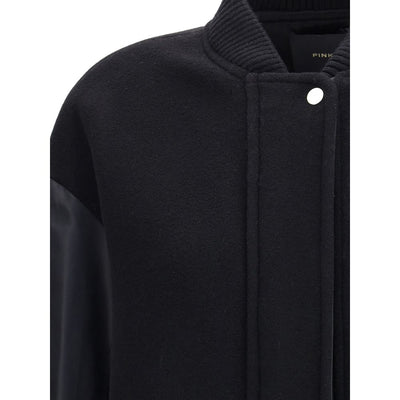 Long Coat in wool-blend cloth and technical satin