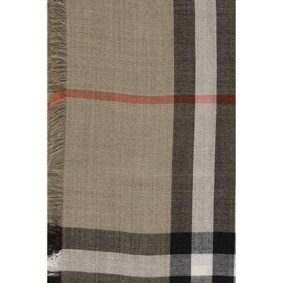 Check Reversible Wool and Silk Scarf