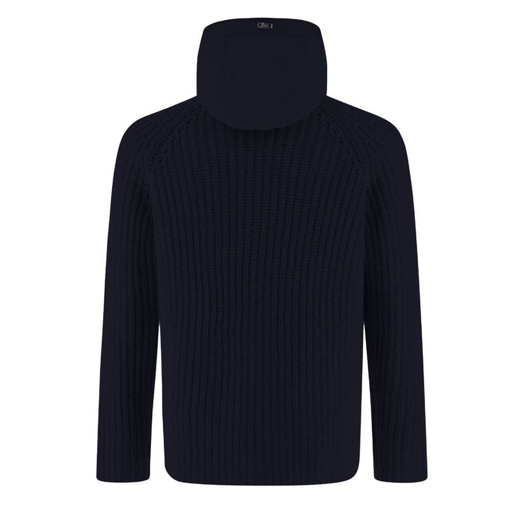 Blue Wool Men Bomber Jacket