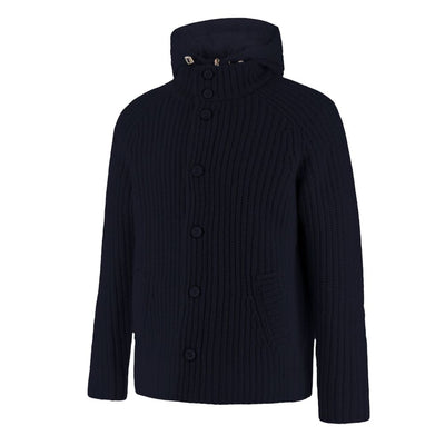 Blue Wool Men Bomber Jacket