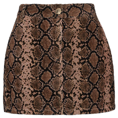 Brown Cotton Women's Miniskirt