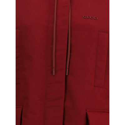 Red Polyester faille Jacket