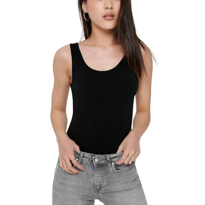 Black Cotton Tank Top