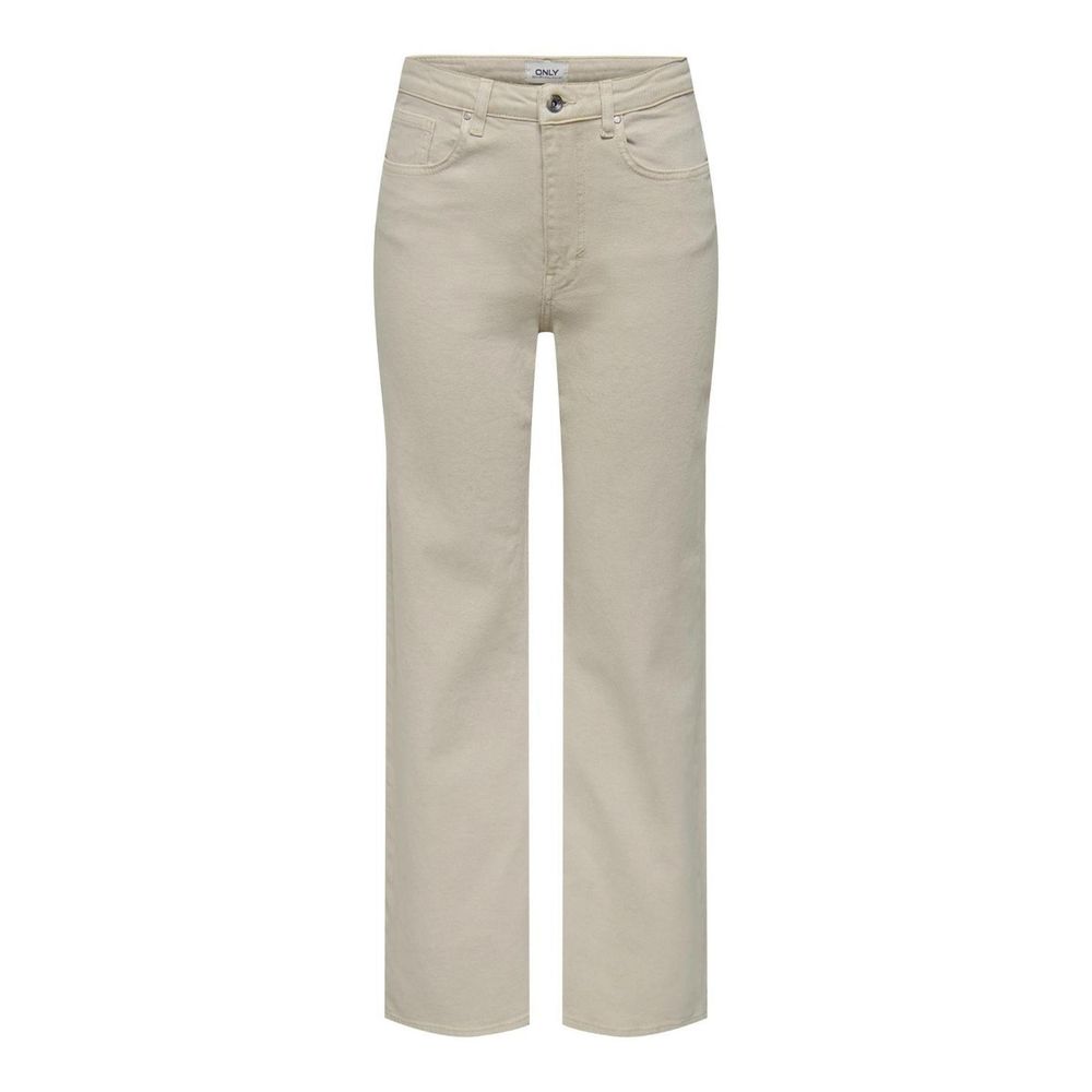 Beige Cotton Relaxed Fit Jean