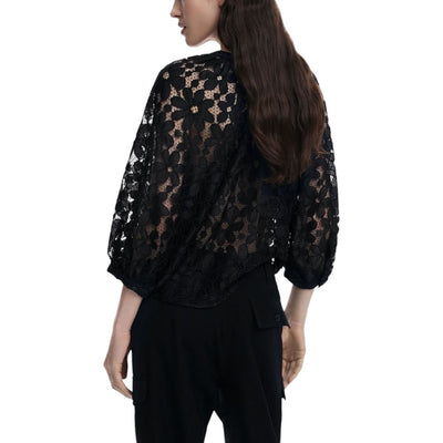 Black Polyester Blouse